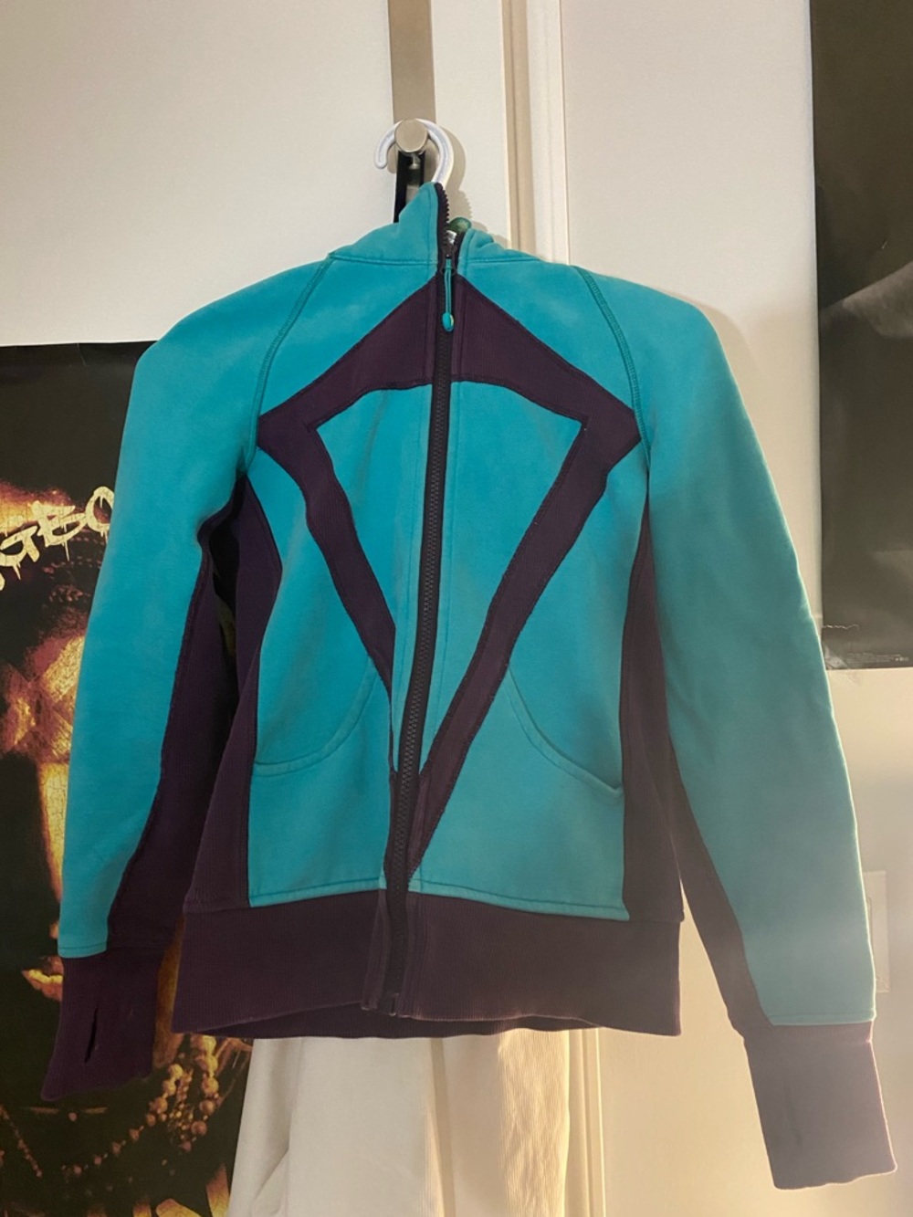 VINTAGE IVIVVA teal and purple full zip hoodie